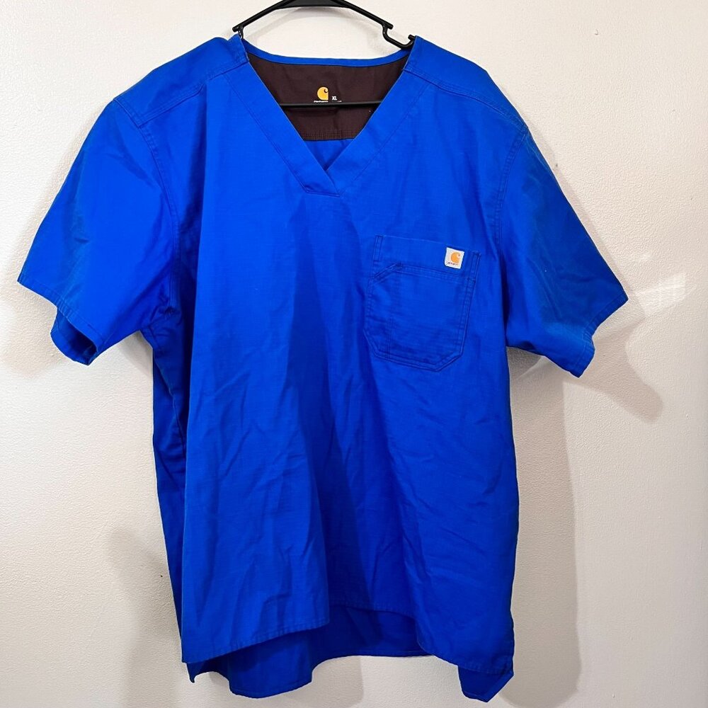 Carhartt Men's Scrub Top C15108 Royal Blue Size XL